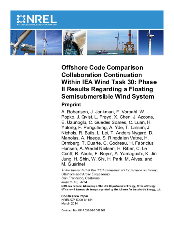 (PDF) Offshore Code Comparison Collaboration Continuation Within IEA ...