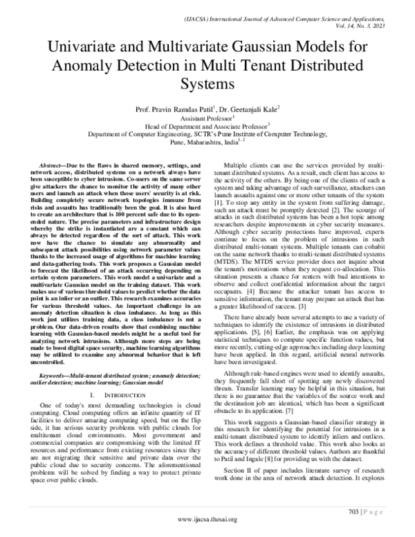 (PDF) Univariate and Multivariate Gaussian Models for Anomaly Detection ...