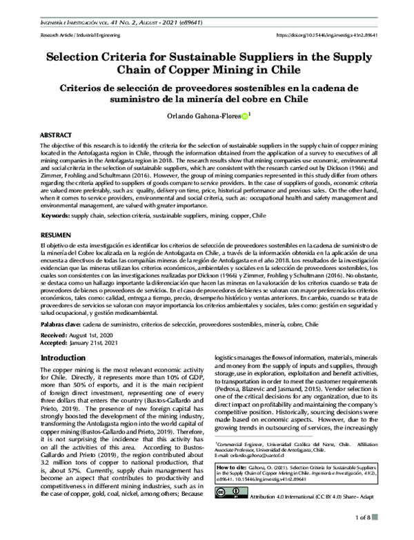 (PDF) Selection Criteria for Sustainable Suppliers in the Supply Chain ...