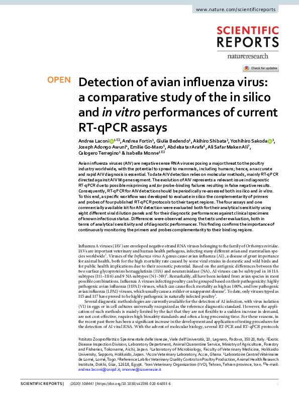 (PDF) Detection of avian influenza virus: a comparative study of the in ...