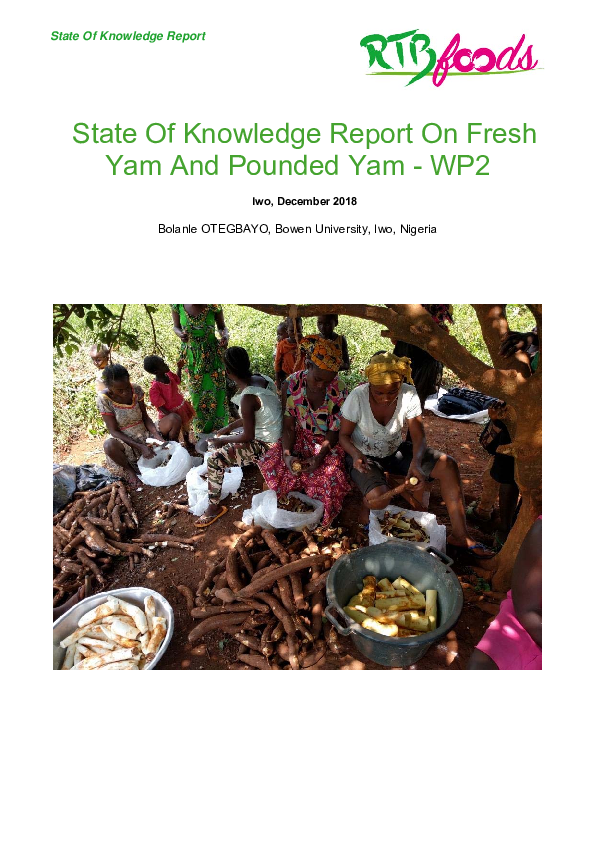 (PDF) State Of Knowledge Report A Review On Pounded Yam In Nigeria: It ...