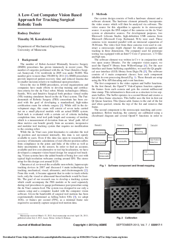 (PDF) A Low-Cost Computer Vision Based Approach for Tracking Surgical ...