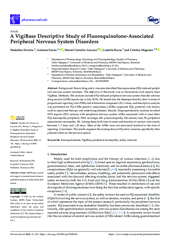 (PDF) A VigiBase Descriptive Study of Fluoroquinolone-Associated ...