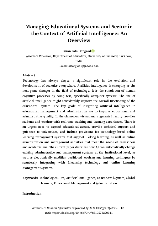 (PDF) Managing Educational Systems and Sector in the Context of ...