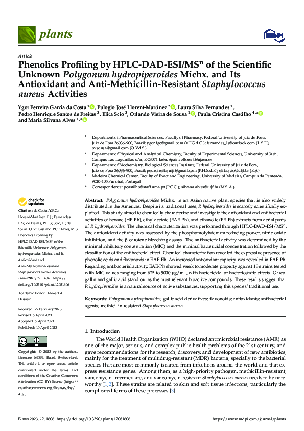 (PDF) Phenolics Profiling by HPLC-DAD-ESI/MSn of the Scientific Unknown ...