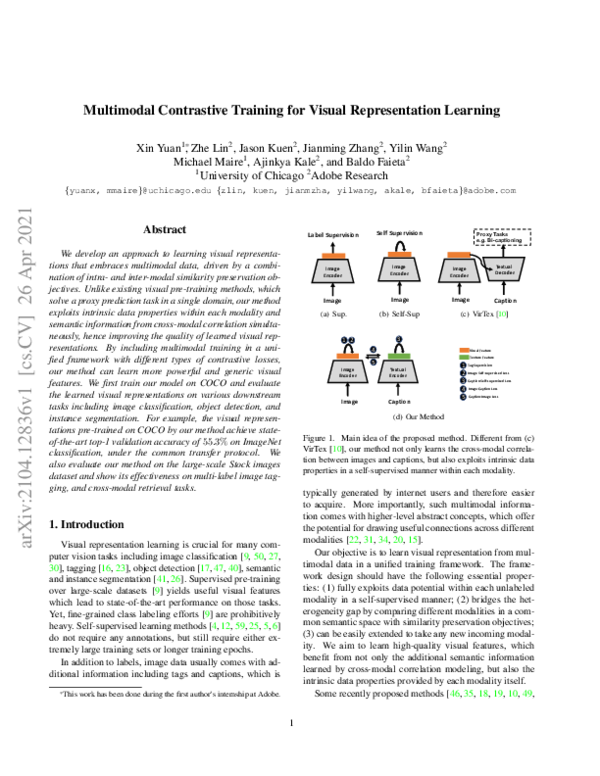 (PDF) Multimodal Contrastive Training for Visual Representation Learning