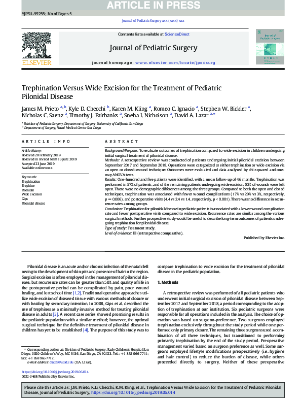 (PDF) Trephination versus wide excision for the treatment of pediatric ...