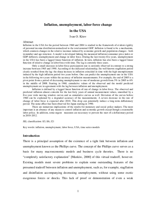 (PDF) Inflation, Unemployment, Labor Force Change in the USA