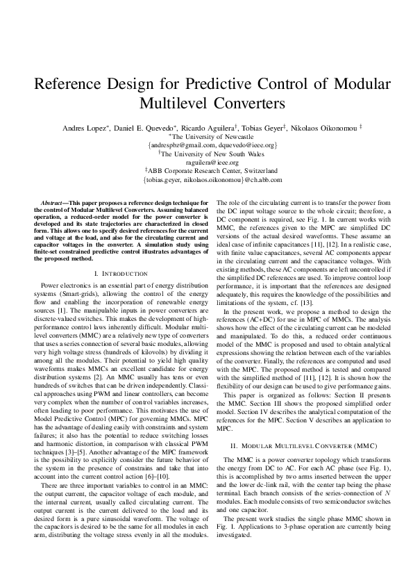 (PDF) Reference design for predictive control of modular multilevel ...