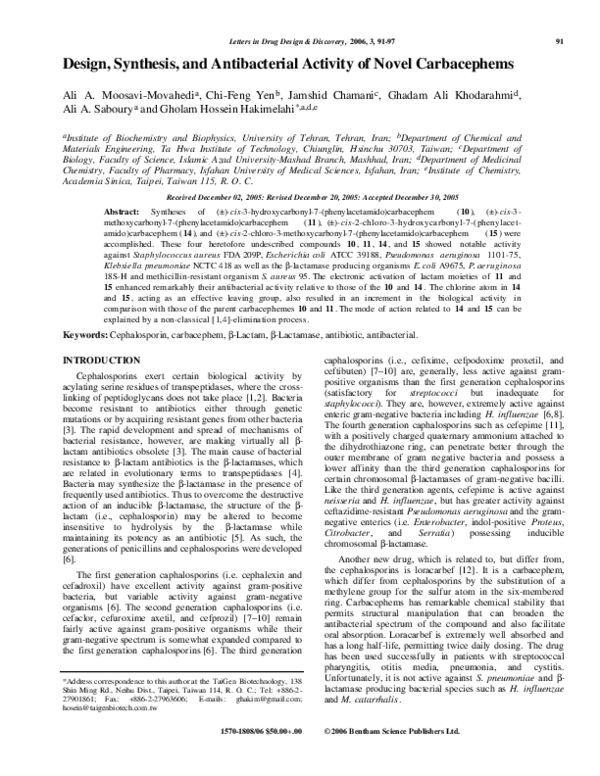 (PDF) Design, synthesis and antibacterial activity of chalcones against ...