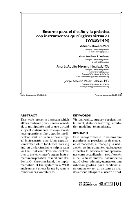 (PDF) Environment for Design and Practice with Virtual Surgical ...