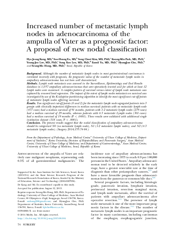 (PDF) Increased number of metastatic lymph nodes in adenocarcinoma of ...