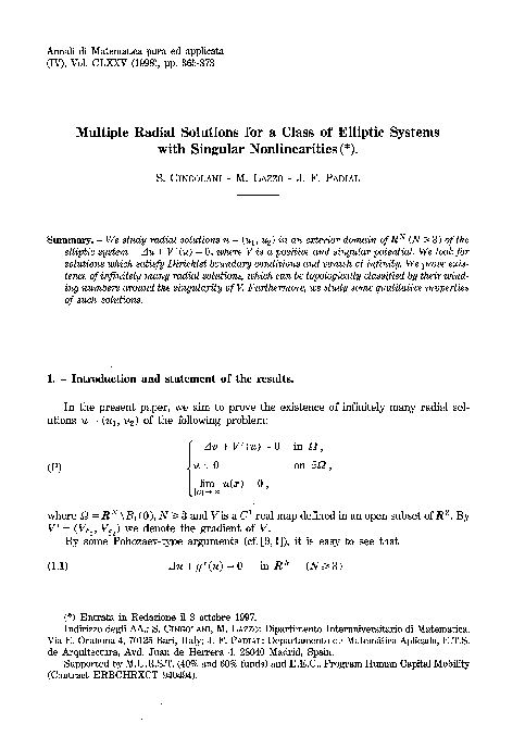 (PDF) Multiple radial solutions for a class of elliptic systems with ...
