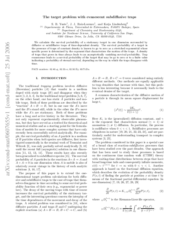 Target problem with evanescent subdiffusive traps