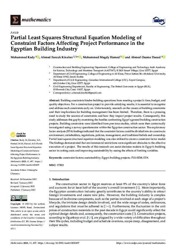 (PDF) Partial Least Squares Structural Equation Modeling of Constraint ...
