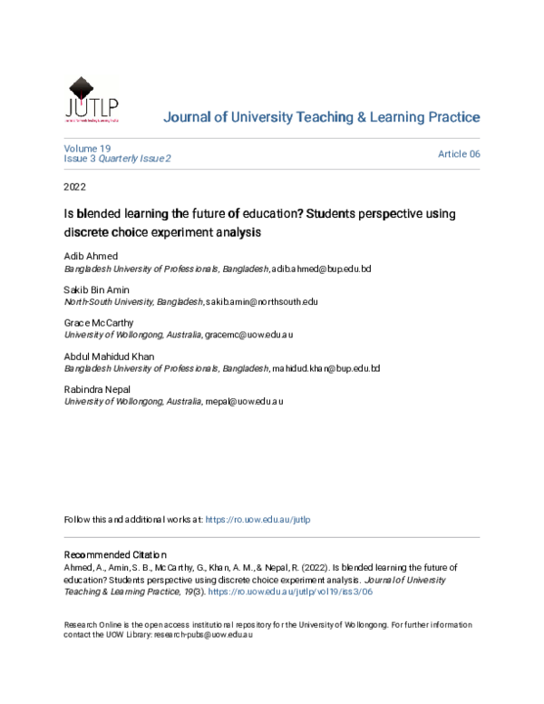 (PDF) Is blended learning the future of education? Students perspective ...