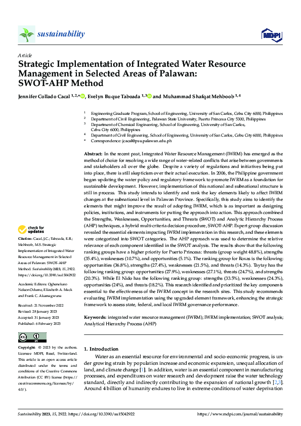 (PDF) Strategic Implementation of Integrated Water Resource Management ...