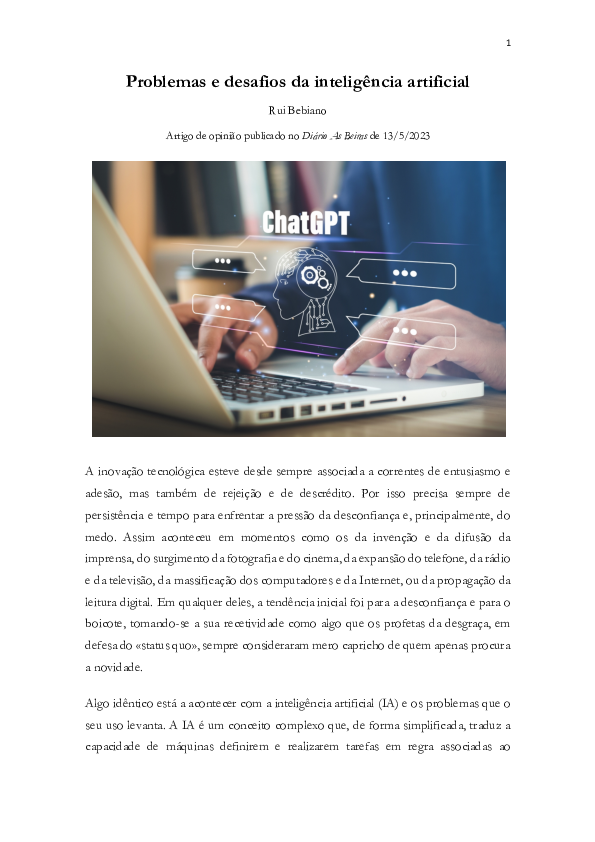 (PDF) Problemas e desafios da inteligência artificial