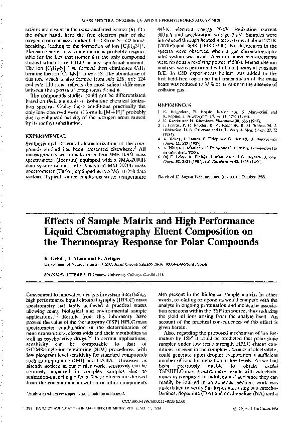 (PDF) Effects of sample matrix and high performance liquid ...
