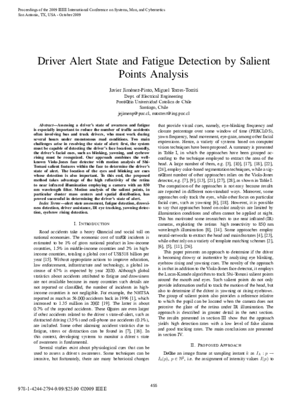 (PDF) Driver alert state and fatigue detection by salient points analysis