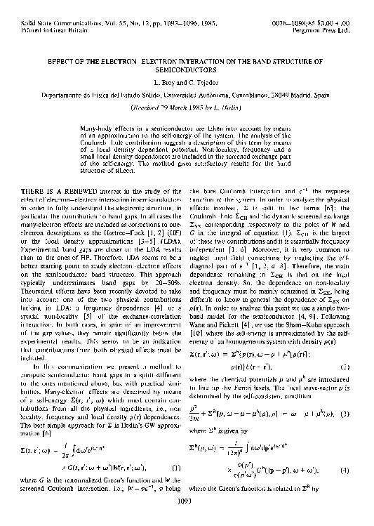 (PDF) Effect of the Electron Electron Interaction on the Band-Structure ...