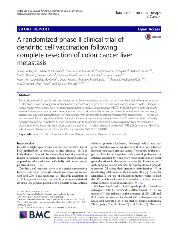 (PDF) A randomized phase II clinical trial of dendritic cell ...