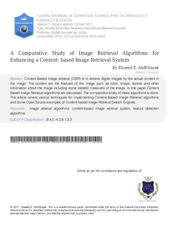 (PDF) A Comparative Study of Image Retrieval Algorithms for Enhancing a ...