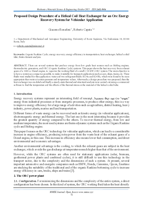 (PDF) Proposed Design Procedure of a Helical Coil Heat Exchanger for an ...