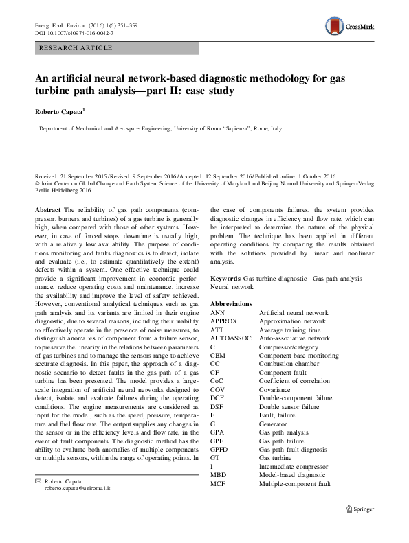 (PDF) An artificial neural network-based diagnostic methodology for gas ...