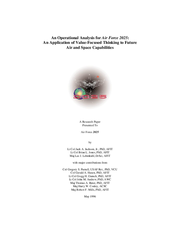 (PDF) An Operational Analysis for Air Force 2025: An Application of ...