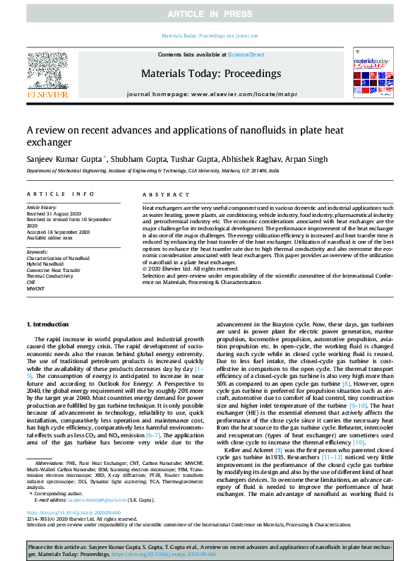 (PDF) A review on recent advances and applications of nanofluids in ...