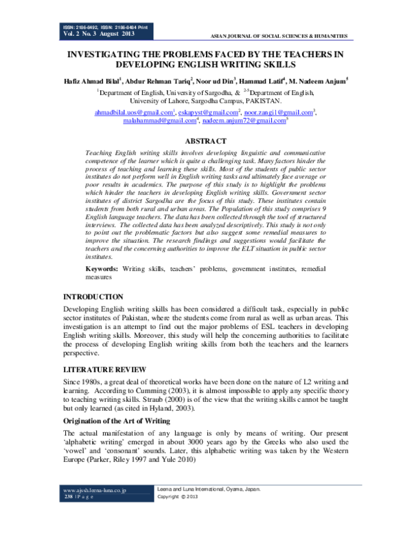 (PDF) Investigating the Problems Faced by the Teachers in Developing ...