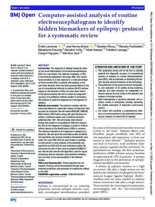 (PDF) Computer-assisted analysis of routine electroencephalogram to ...