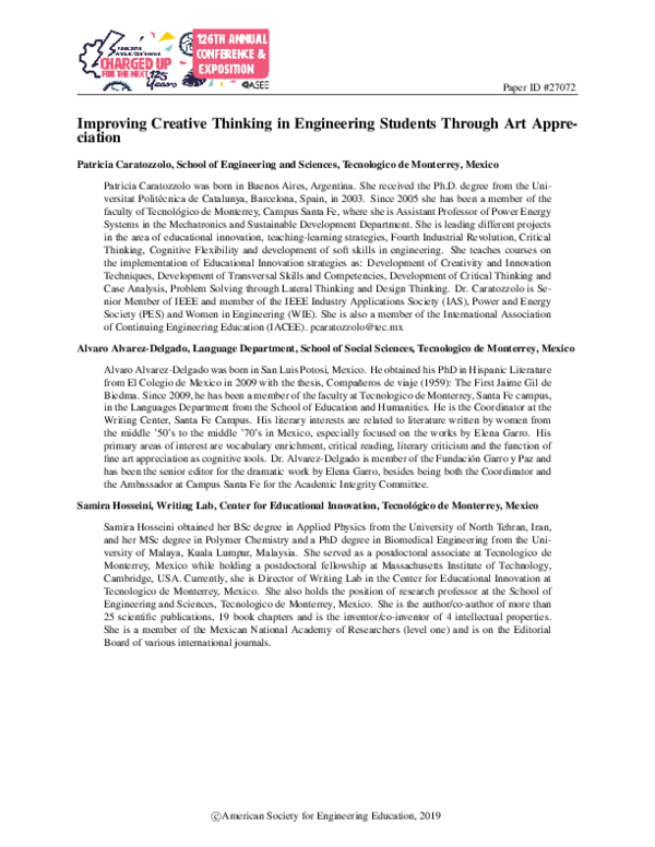 (PDF) Improving Creative Thinking in Engineering Students Through Art ...