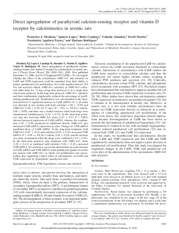 (PDF) Direct upregulation of parathyroid calcium-sensing receptor and ...
