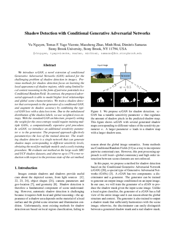 (PDF) Shadow Detection with Conditional Generative Adversarial Networks