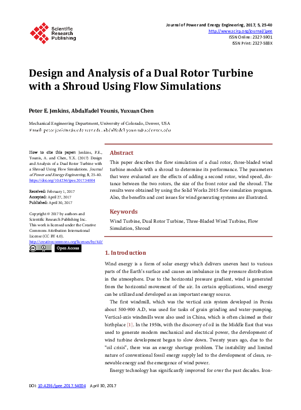 (PDF) Design and Analysis of a Dual Rotor Turbine with a Shroud Using ...