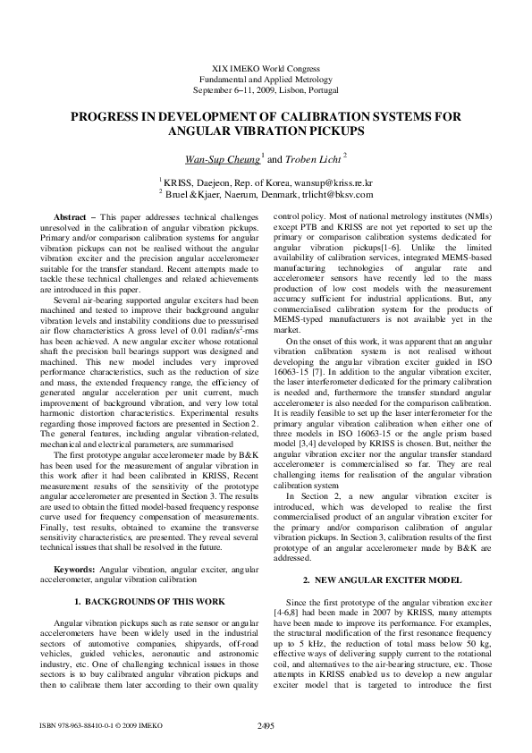 (PDF) Progress in Development of Calibration Systems for Angular ...