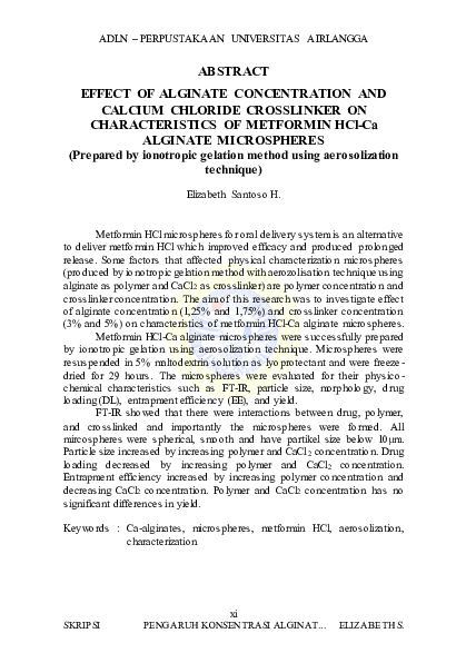 (PDF) EFFECT OF ALGINATE CONCENTRATION AND CALCIUM CHLORIDE CROSSLINKER ...