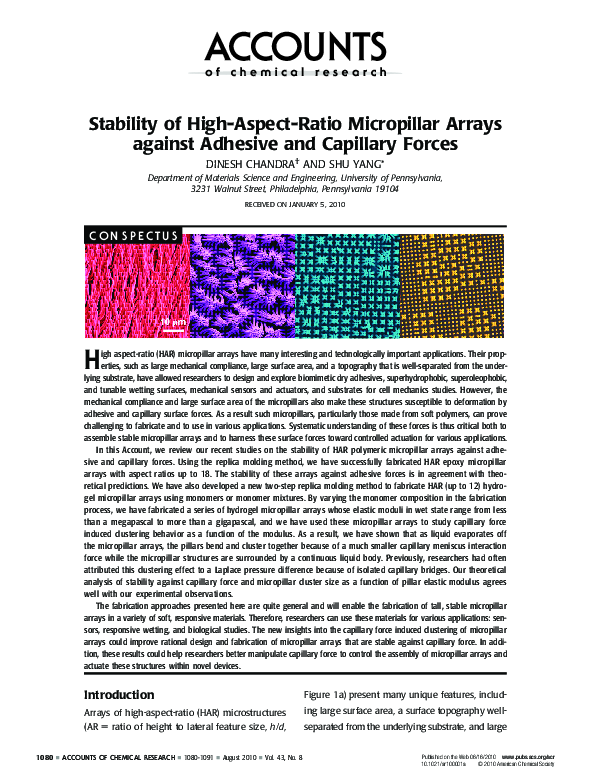 (PDF) Stability of High-Aspect-Ratio Micropillar Arrays against ...