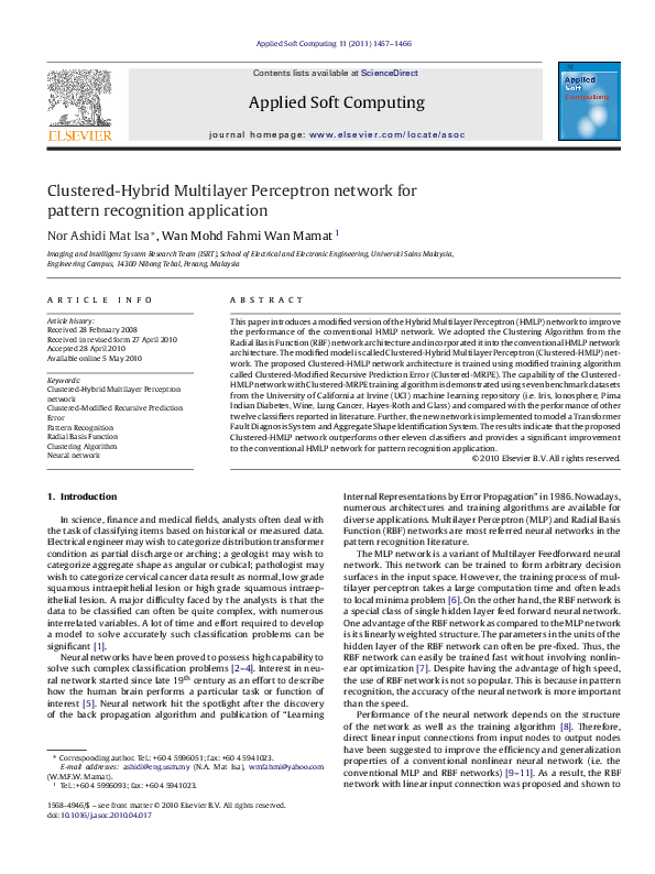 (PDF) Clustered-Hybrid Multilayer Perceptron network for pattern ...
