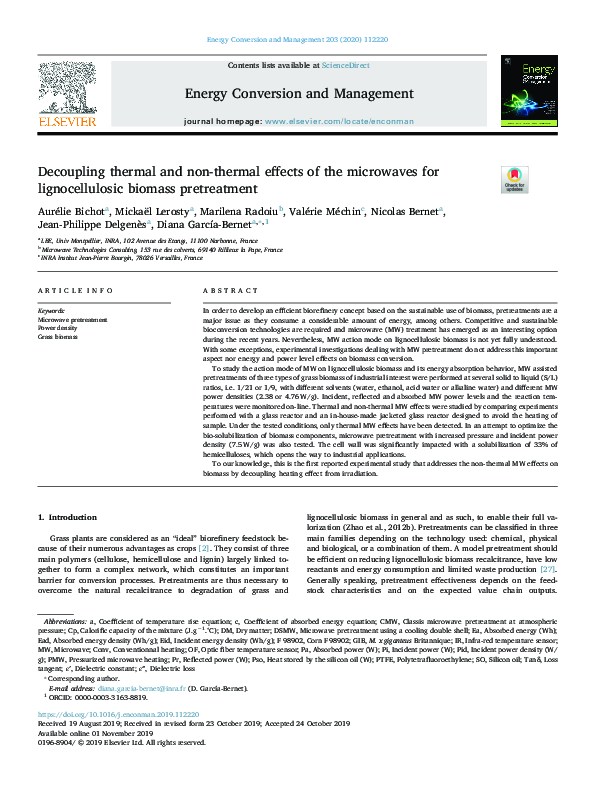 (PDF) Decoupling thermal and non-thermal effects of the microwaves for ...