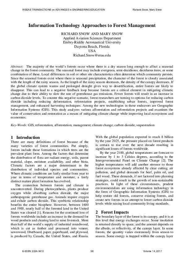 (PDF) Information Technology Approaches to Forest Management