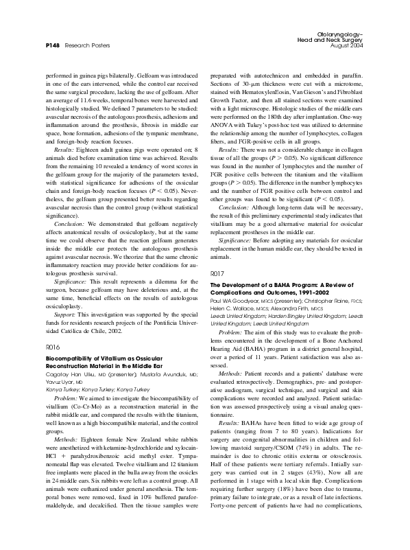 (PDF) The Development of a BAHA Program: A Review of Complications and ...