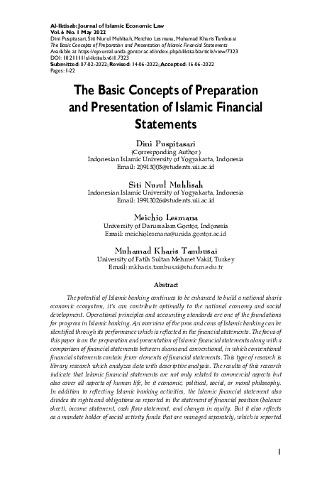 (PDF) The Basic Concepts of Preparation and Presentation of Islamic ...