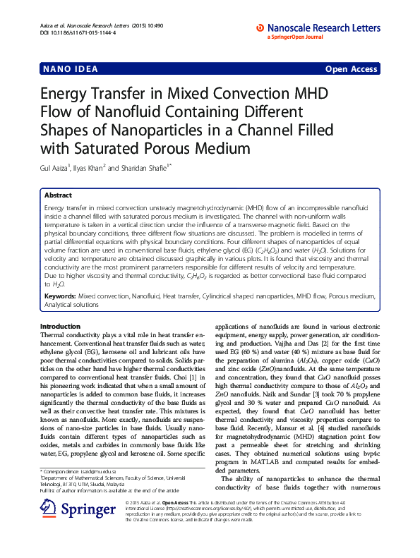 (PDF) Energy Transfer in Mixed Convection MHD Flow of Nanofluid ...