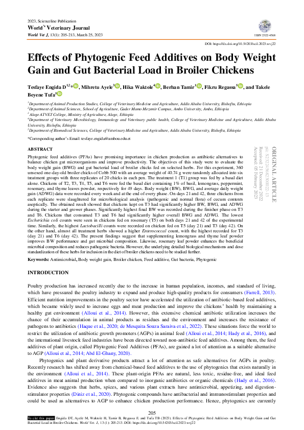 (PDF) Effects of Phytogenic Feed Additives on Body Weight Gain and Gut ...