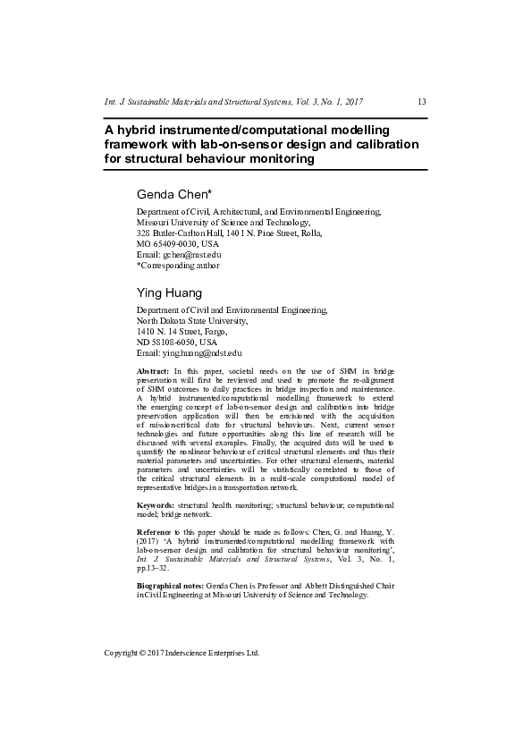 (PDF) A hybrid instrumented/computational modelling framework with lab ...
