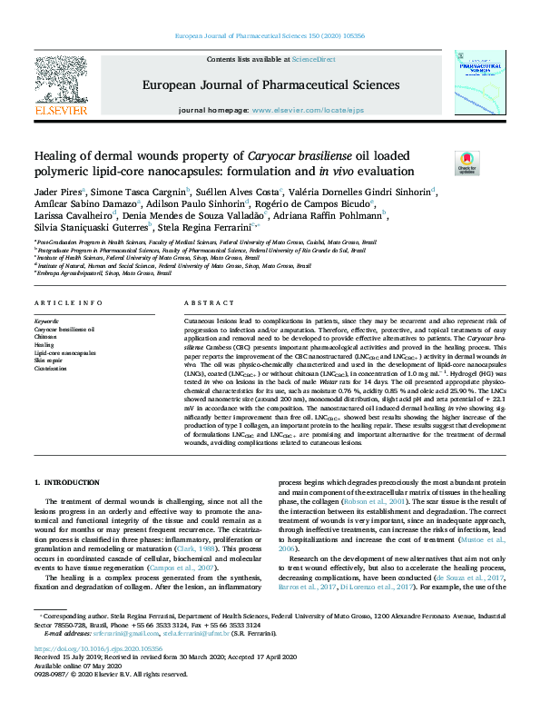 (PDF) Healing of dermal wounds property of Caryocar brasiliense oil ...