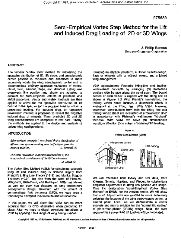 (PDF) Semi-empirical vortex step method for the lift and induced drag ...